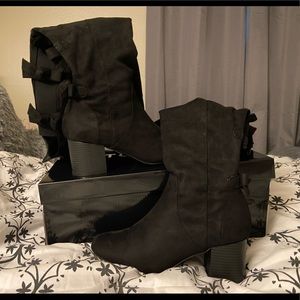Torrid Black over the knee faux suede boots